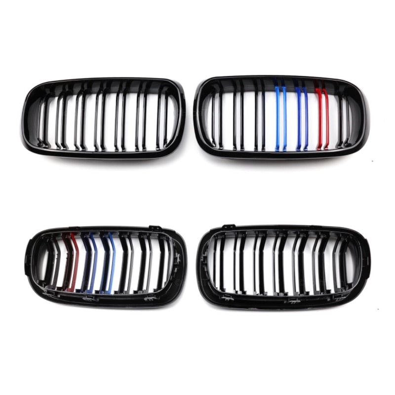Front Kidney Gloss Black 2 Line Double Slat For BMW X5 E70 2007-2013 X6 E71 E72 2008-2014 Car Accessories