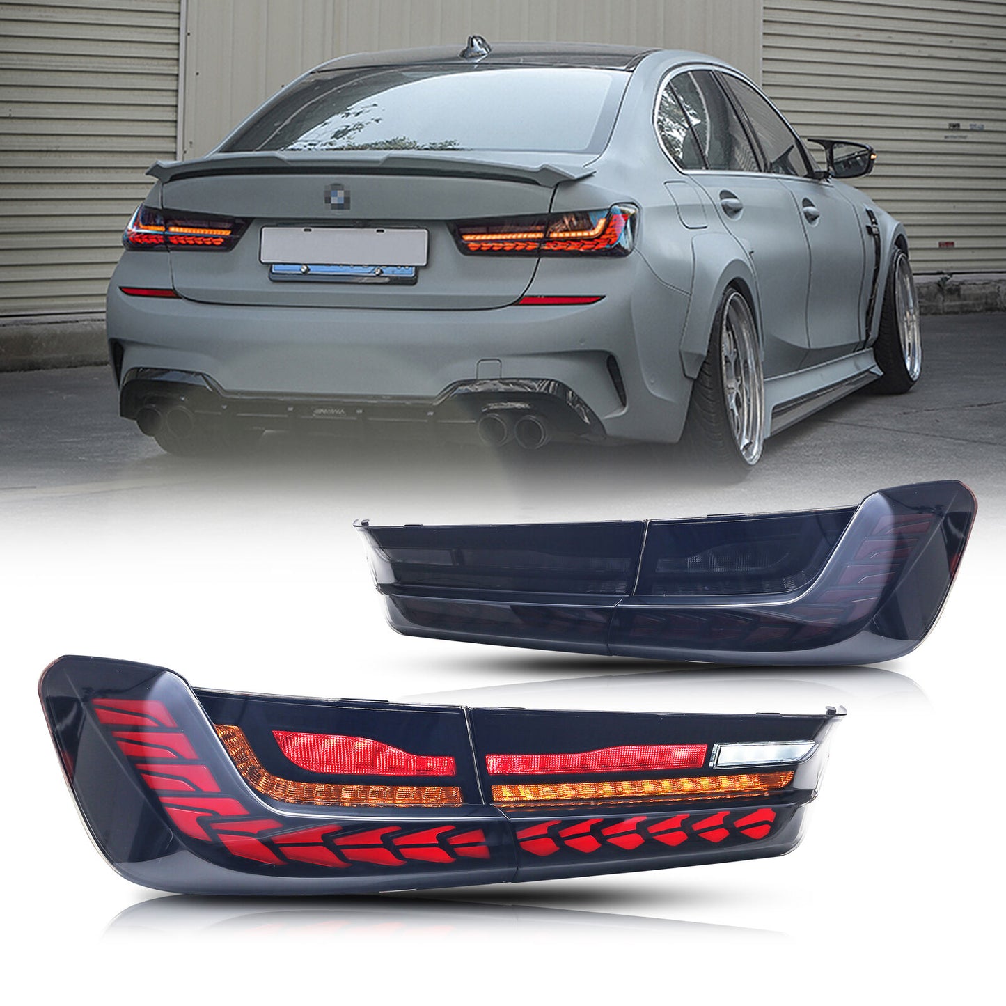 GTS Tail Lights For BMW 3 Series G20  M3 320i 325i 330i 340i 2019 2020 2021 2022 Sequential Rear Lamps