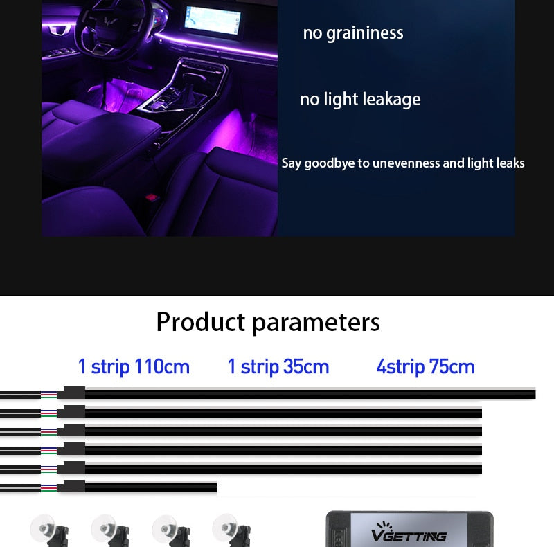 BMW Addressable RGB Ambient Lights 64 Color LED Interior Symphony Atmosphere Strip Lights