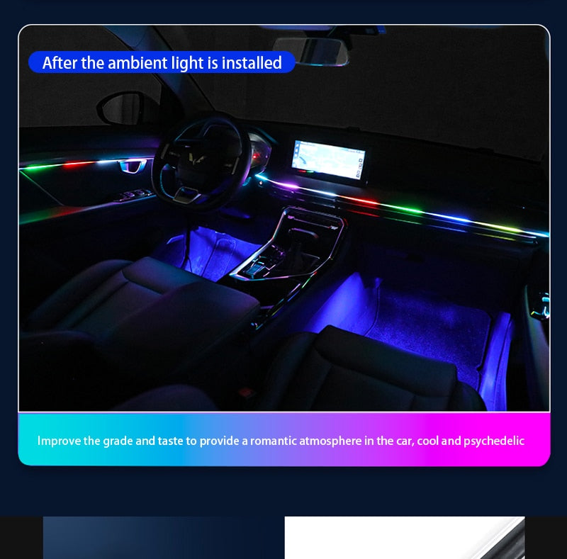 Universal Addressable RGB Ambient Lights 64 Color LED Interior Symphony Atmosphere Strip Lights