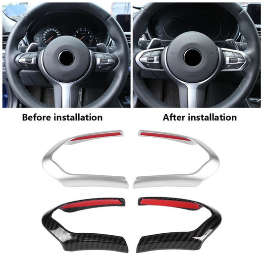 Chrome / Carbon Fiber Car Steering WheelF06 F12 F13 M Sport Wheel Decoration Cover Trim