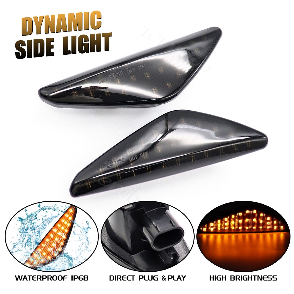 For BMW X5 E70 X6 E70 E71 2008-2014 Dynamic Blinkers LED Turn Signal Side Marker Light