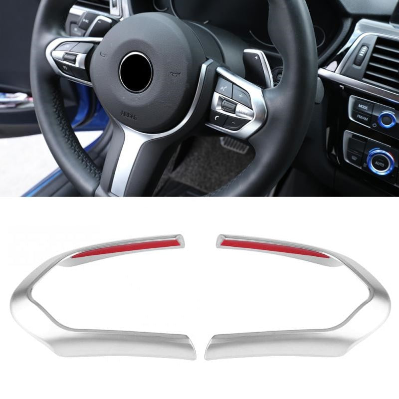 Chrome / Carbon Fiber Car Steering WheelF06 F12 F13 M Sport Wheel Decoration Cover Trim