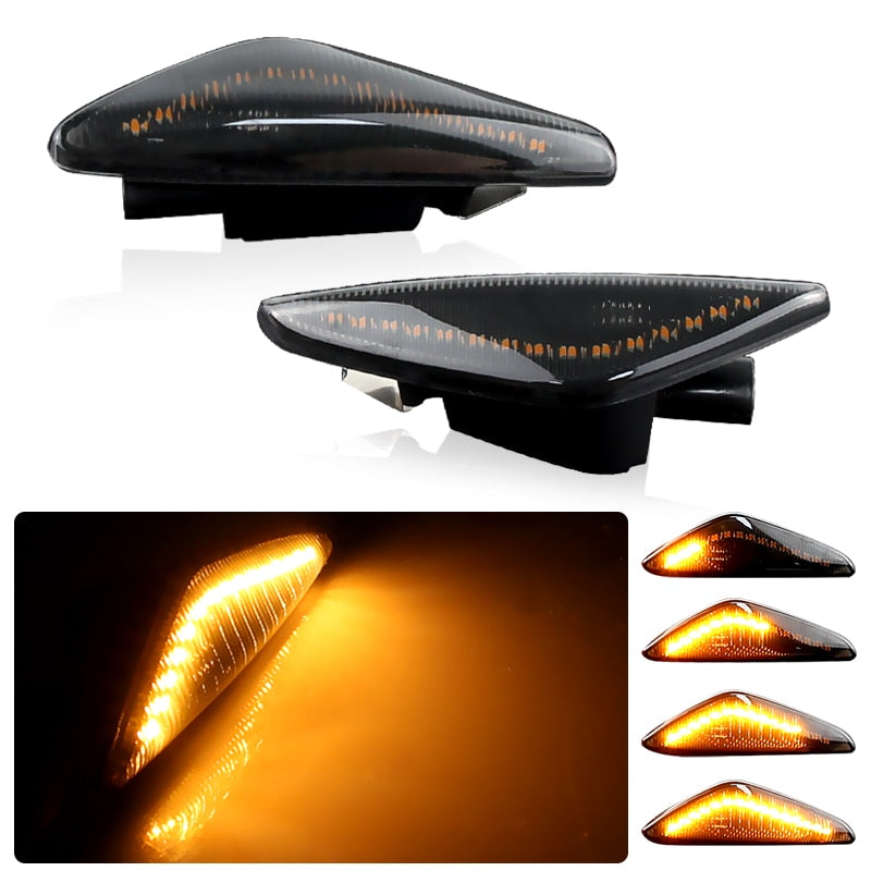 For BMW X5 E70 X6 E71 E72 2008-2014 LED Dynamic Turn Signal Blinker Side Marker Fender Indicator Light