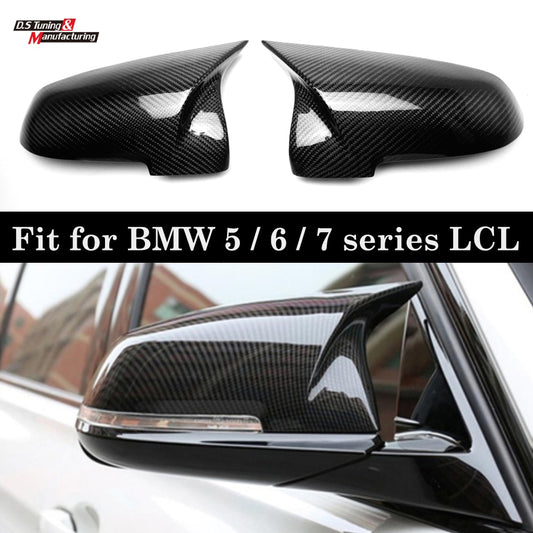 Carbon Fiber Rearview Mirror Cover Caps Replacement For BMW 6 Series F10 F11 F18 F07 F06 F12 F13 F01 F02 F03 F04 Facelifted Lci