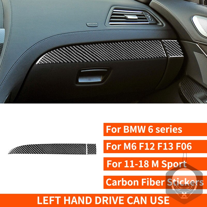 BMW 6 Series M6 F12 F13 F06 2011-2018 M Sport Carbon Fiber Stickers Co-Pilot Instrument Panel 2 Pcs Car Styling Accessories