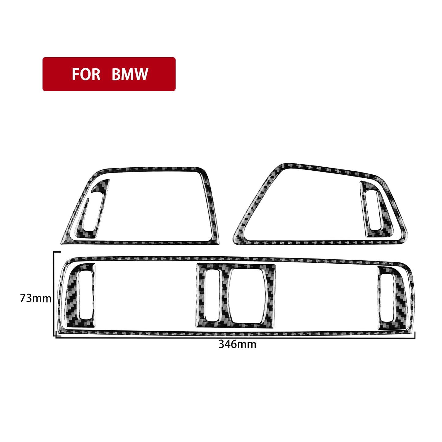 BMW 6 Series M6 F12 F13 F06 2011-2018 M Sport Carbon Fiber Overlay Instrument Panel Central Air Outlet Set Car Interior