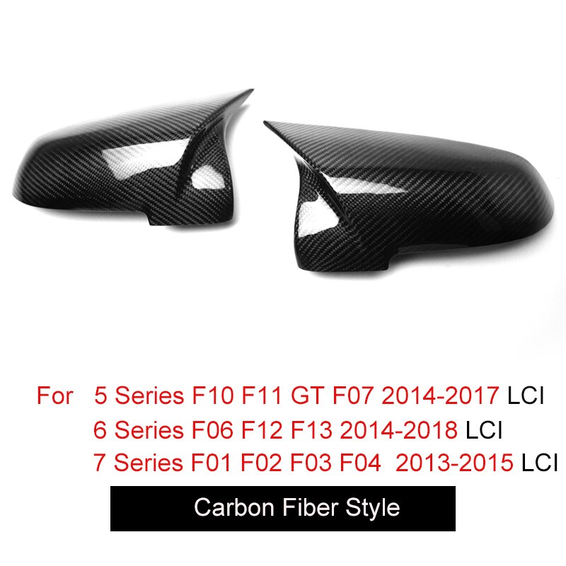 Carbon Fiber Rearview Mirror Cover Caps Replacement For BMW 6 Series F10 F11 F18 F07 F06 F12 F13 F01 F02 F03 F04 Facelifted Lci