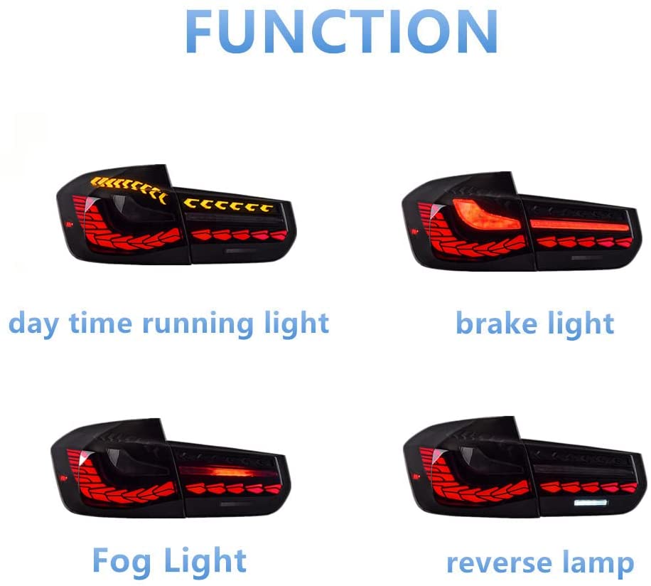 LED GTS Taillights for BMW F30 2013-2018 F80 GTS with Startup Animation Blue Flash Version Available