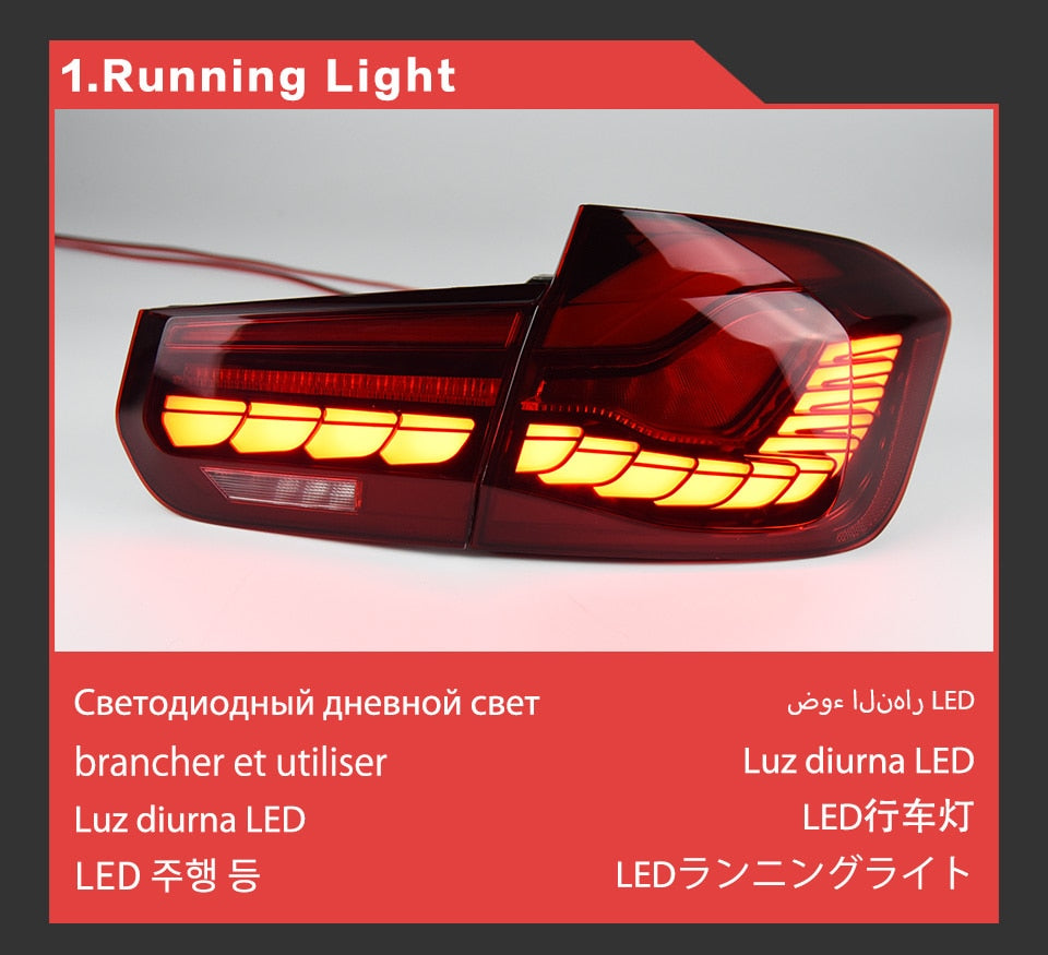 Red GTS Taillights for BMW 3 Series F30 2013-2019 F80 M3 GTS LED Turn Signal Sequential Startup Animation