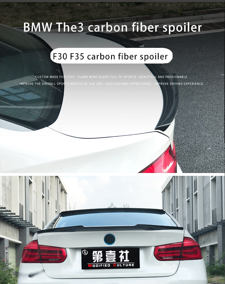 High Quality 3K Real Carbon Fiber Spoiler 2012-2018 BMW M3/ 3 Series F30 F80 Multiple Styles!