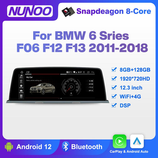 CarPlay For BMW 6 Series F06 F12 F13 2011-2018 Android 12 8+128GB  GPS Car Multimedia Player Navigation Auto Radio Stereo DSP SWC