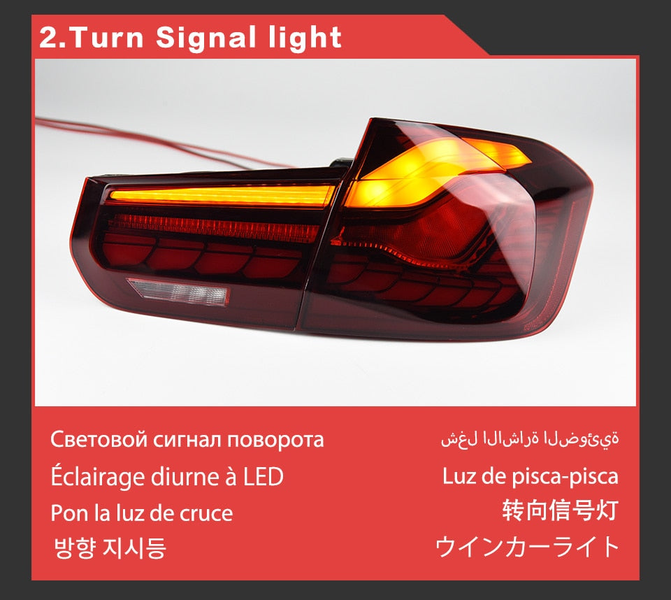 Red GTS Taillights for BMW 3 Series F30 2013-2019 F80 M3 GTS LED Turn Signal Sequential Startup Animation