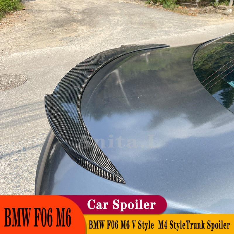 BMW 6 Series M6 6 Series F06 F12 F14 V-Style Rear Trunk Spoiler Boot Lip Wing 2012-2016 Carbon Fiber / FRP Material Retrofit