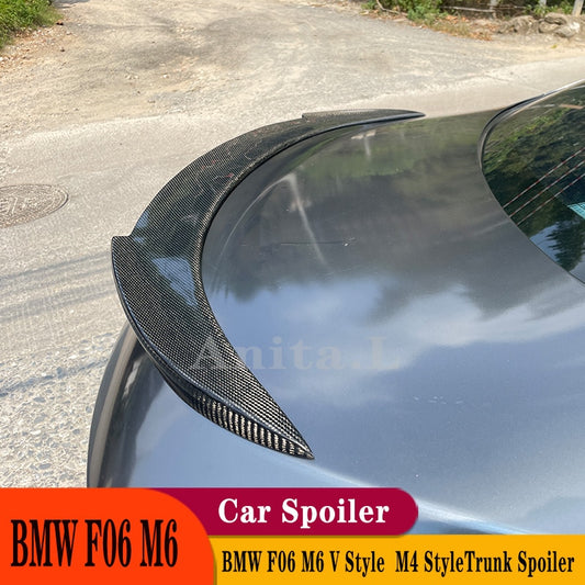 BMW 6 Series M6 6 Series F06 F12 F14 V-Style Rear Trunk Spoiler Boot Lip Wing 2012-2016 Carbon Fiber / FRP Material Retrofit