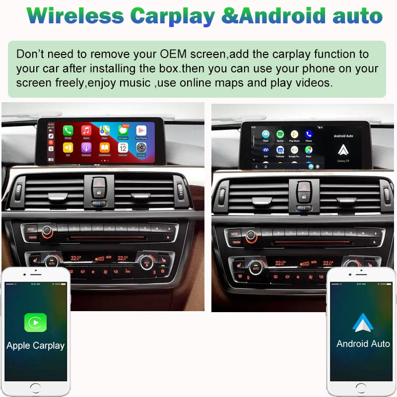 Wireless CarPlay Android Auto Box For BMW F Series NBT CIC EVO Youtube