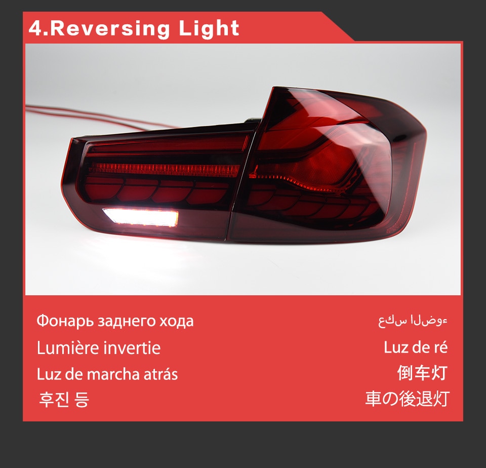 Red GTS Taillights for BMW 3 Series F30 2013-2019 F80 M3 GTS LED Turn Signal Sequential Startup Animation