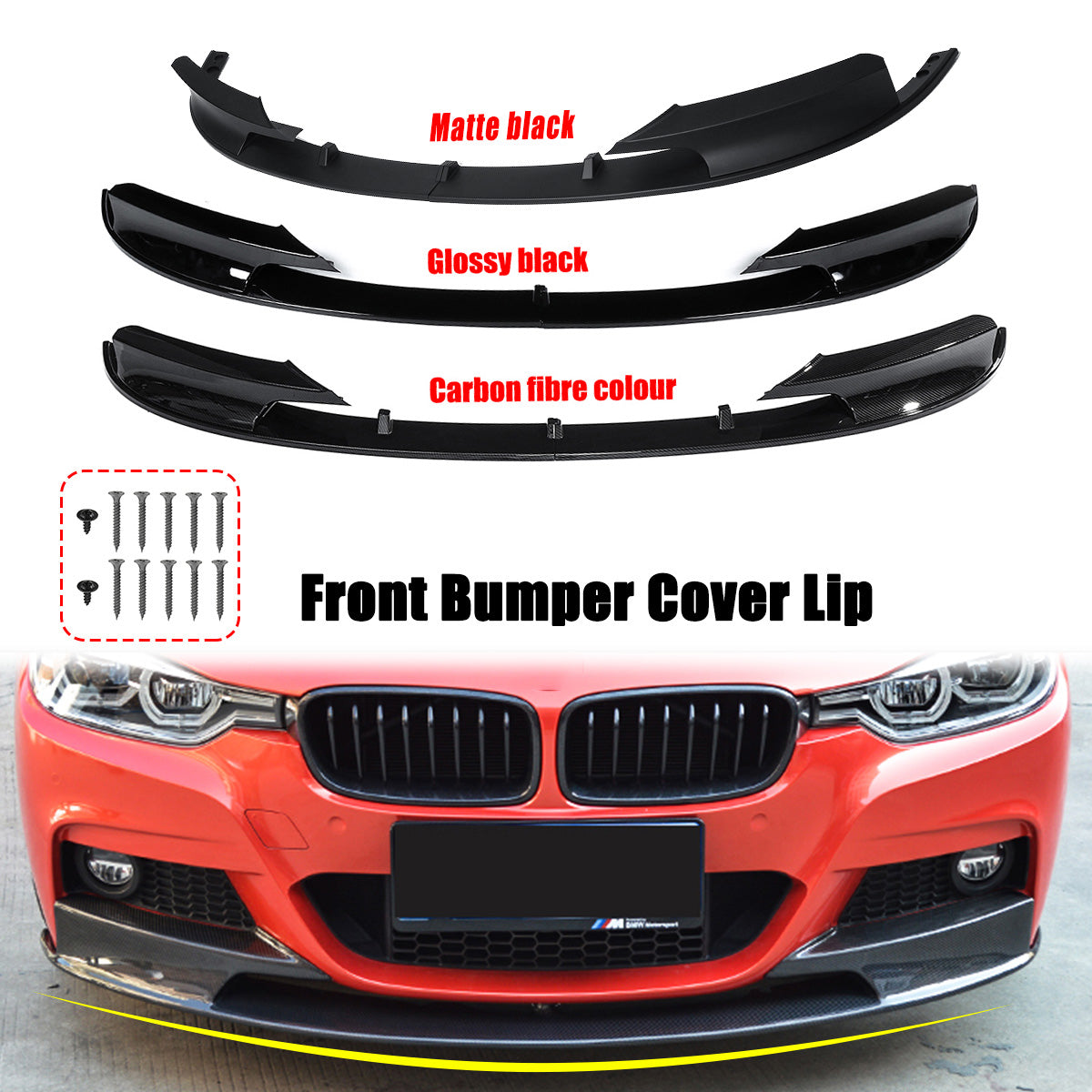 M Style F30 Car Front Bumper Lip for BMW F30 3 Series 2012-2018 Front Bumper Lip Splitter